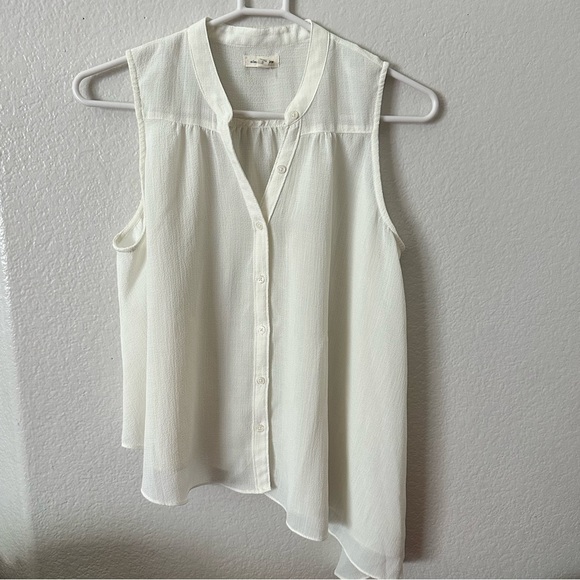 Silence + Noise white asymmetrical button down shirt size small white - Picture 1 of 2